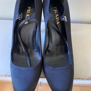 BLACK SATIN PRADA MARYJANES